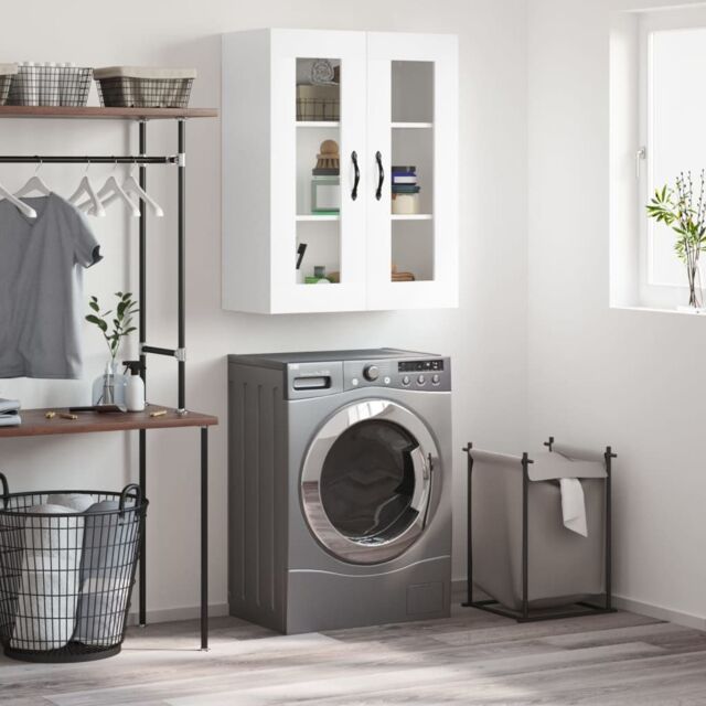 Berkfield Home Wall Mounted Cabinet White 69.5x34x90 cm Engineered Wood - image 1