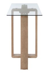 Orsina Tempered Glass Console Table, Elegant Hallway Table For Livingroom, Airy Modern Console Table For Bedroom in Natural - thumbnail 3