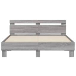 Berkfield Home Durable Bed Frame without Mattress Grey Sonoma 140x190 cm - thumbnail 5