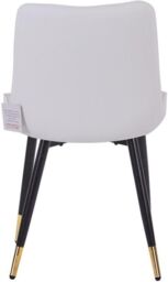 Hygrad Built to Survive 2 x Faux PU Leather Accent Padded Cushioned Dining Office Living Room Chairs With Chrome Legs in White - thumbnail 3