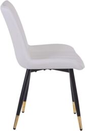 Hygrad Built to Survive 2 x Faux PU Leather Accent Padded Cushioned Dining Office Living Room Chairs With Chrome Legs in White - thumbnail 4