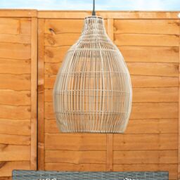 ValueLights Natural Teardrop Solar Powered Outdoor Hanging Pendant Garden Pergola Light - thumbnail 4