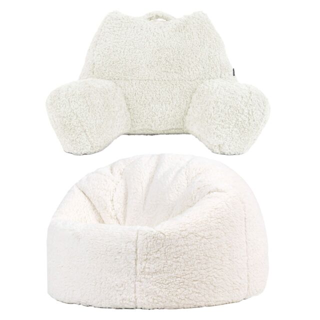 icon Cuddle Cushion & Kids Kingston Teddy Berber Classic Bean Bag in Natural - image 1