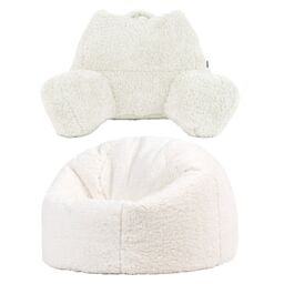 icon Cuddle Cushion & Kids Kingston Teddy Berber Classic Bean Bag in Natural - thumbnail 1