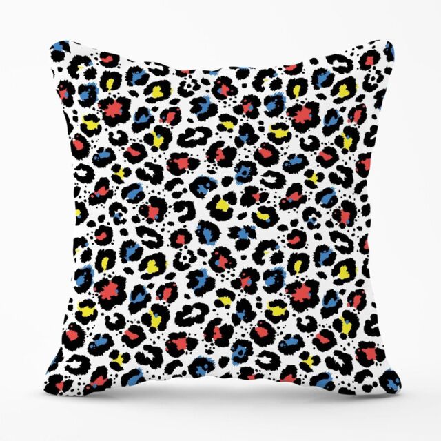 Warren Reed - Designer Coloured Leopard Print Outdoor Cushion in Blue - Size: 60 cm x 60 cm - image 1