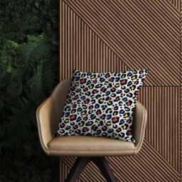 Warren Reed - Designer Coloured Leopard Print Outdoor Cushion in Blue - Size: 60 cm x 60 cm - thumbnail 2