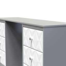 Ready Assembled 2 U Memphis 6 Drawer Kneehole Desk (Ready Assembled) in Mid Grey - thumbnail 4