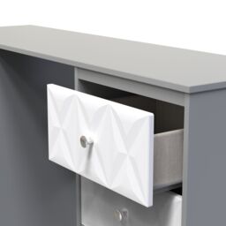 Ready Assembled 2 U Memphis 6 Drawer Kneehole Desk (Ready Assembled) in Mid Grey - thumbnail 5