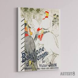 "Artery8 The German Babylon Novel Advert Canvas Wall Art Print Lautrec in White - Size: W18"" x H24""" - thumbnail 2