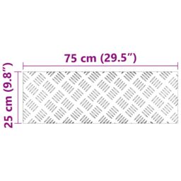 Berkfield Home Aluminium Checker Plates 4 pcs Anti-Slip 75x25 cm in Grey - Size: Medium - thumbnail 7