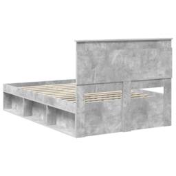 Berkfield Home Bed Frame with Headboard Concerte 120 x 190 cm Solid Pine Wood in Grey - thumbnail 9