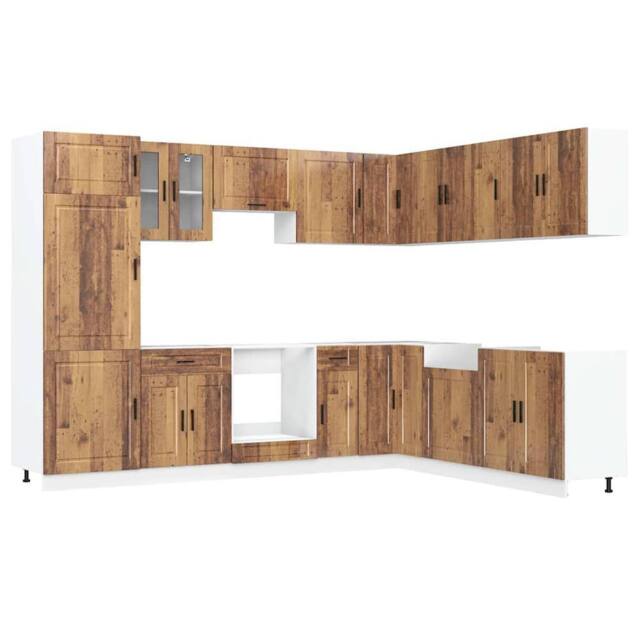Berkfield Home 14 Piece Kitchen Cabinet Set Porto Old Wood Engineered Wood in Brown - image 1
