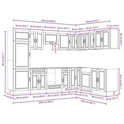 Berkfield Home 14 Piece Kitchen Cabinet Set Porto Old Wood Engineered Wood in Brown - thumbnail 8