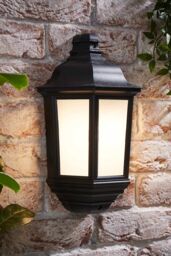 ValueLights Wiltshire Black Outdoor Wall Lantern - thumbnail 1
