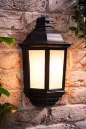 ValueLights Wiltshire Black Outdoor Wall Lantern - thumbnail 2