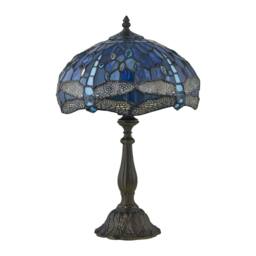 First Choice Lighting Beaumont - Tiffany Dragonfly Coloured Glass 47cm Table Lamp in Bronze - thumbnail 3