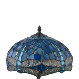 First Choice Lighting Beaumont - Tiffany Dragonfly Coloured Glass 47cm Table Lamp in Bronze - thumbnail 4