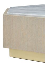 Orsina Small White Side Table, Marble Topped Hexagonal Nesting Table, Sofa Side Table, Bedside Table With Golden Base - thumbnail 5
