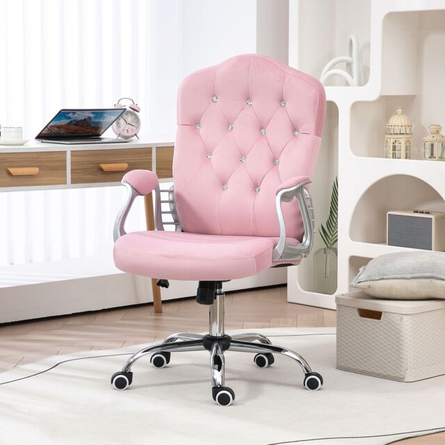 VINSETTO Home Office Chair with Adjustable Height Tilt Function in Pink - image 1