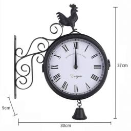 EONLION Outdoor Garden Paddington Station Wall Clock in Black - Size: 100 cm - thumbnail 2