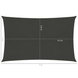 Berkfield Home Sunshade Sail 160 g/m ² Anthracite 4x7 m HDPE in Black - thumbnail 6