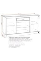 Seconique Corona 4 Door 1 Drawer Sideboard in Natural - thumbnail 6
