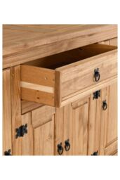 Seconique Corona 4 Door 1 Drawer Sideboard in Natural - thumbnail 4