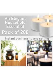 Deco Express Unscented White Colour Tealight Candle 8 Hours Pack of 200 - thumbnail 3