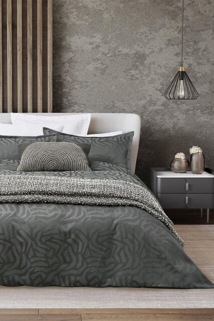 Nalu Nicole Scherzinger 'Makia' Duvet Cover Set in Charcoal - Size: Super King - image 1