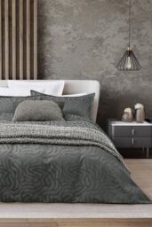 Nalu Nicole Scherzinger 'Makia' Duvet Cover Set in Charcoal - Size: Super King