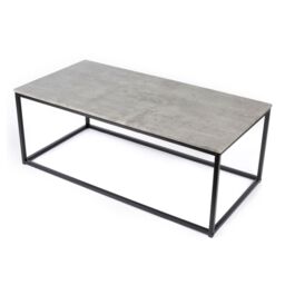 LIVIVO Industrial Concrete Effect Coffee Table Grey Metal Frame in Light Grey - thumbnail 1