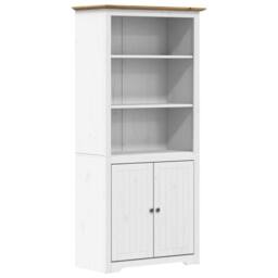 Berkfield Home Bookcase BODO White & Brown 80x40x172 cm Solid Wood Pine - Size: 80 x 40 x 172 cm - thumbnail 1