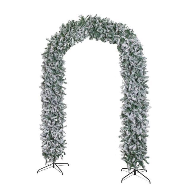 Samuel Alexander 8ft Single Door Flocked Christmas Tree Arch with 2000 Tips in White - image 1