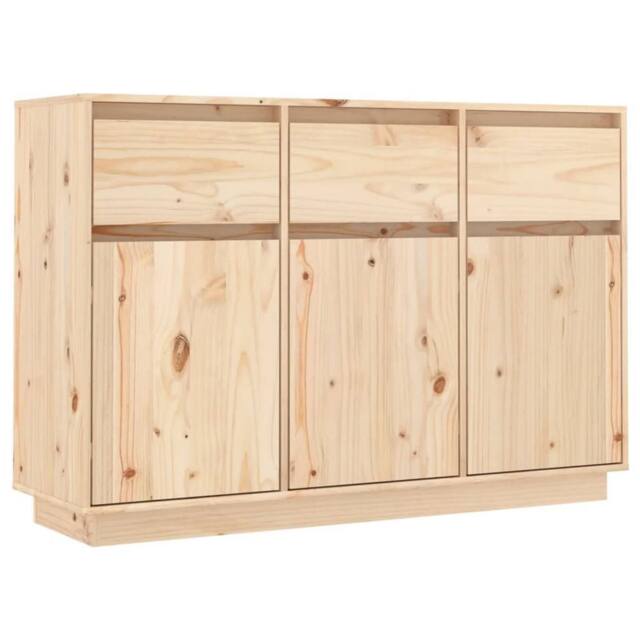 Berkfield Home Sideboard 110x34x75 cm Solid Wood Pine in Light Tan - Size: 110 x 34 x 75 cm - image 1