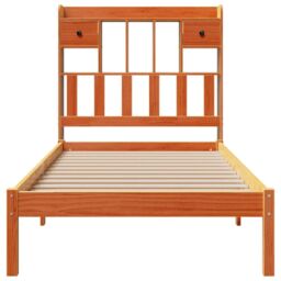 Berkfield Home Bookcase Bed without Mattress Wax Brown 75x190 cm Small Single Solid Wood Pine - thumbnail 4