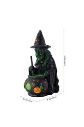 Living and Home Halloween Light-up Witch Cauldron Figurine in Black - thumbnail 6