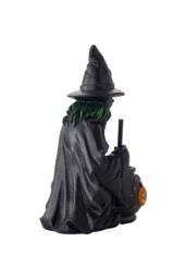 Living and Home Halloween Light-up Witch Cauldron Figurine in Black - thumbnail 5