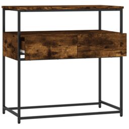 Berkfield Home Console Table Smoked Oak 75x40x75 cm Engineered Wood in Brown - Size: 75 x 40 x 75 cm - thumbnail 5
