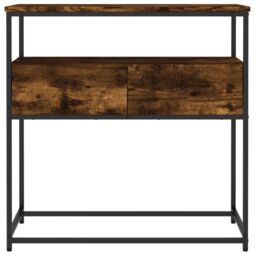 Berkfield Home Console Table Smoked Oak 75x40x75 cm Engineered Wood in Brown - Size: 75 x 40 x 75 cm - thumbnail 6