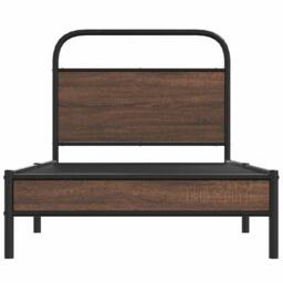 Berkfield Home Bed Frame without Mattress 100x190 cm Brown Oak Engineered Wood - thumbnail 5
