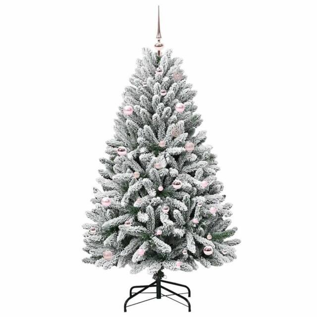 Berkfield Home Elegant Artificial Christmas Tree Green & White 150 cm PVC & Metal - image 1