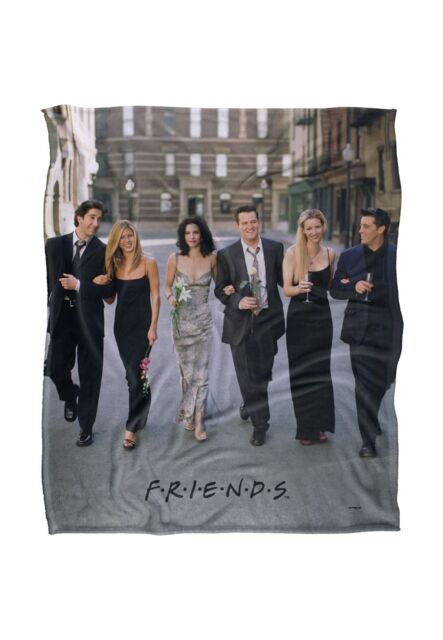 Friends Fancy Walk Officially Licensed Silky Touch Super Soft Throw Blanket 152x127 cm in White - image 1