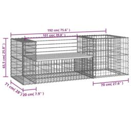 Berkfield Home Garden Bench with Gabion Basket Solid Wood Douglas in Brown - thumbnail 9