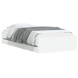 Berkfield Home Modern Bed Frame with Drawers without Mattress White 75x190 cm Sm - Size: Small Single - thumbnail 1