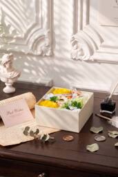 Living and Home Square Soap Flower Gift Box in Cream - thumbnail 3