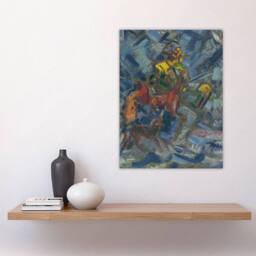 "Artery8 Hunter with Dog In A Blue Forest Kubincan Wall Art Poster Print - Size: W24"" x H32""" - thumbnail 4