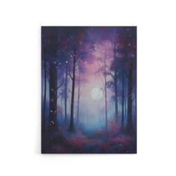 "Artery8 Full Moon In Enchanted Forest Canvas Wall Art Print in Purple - Size: W18"" x H24""" - thumbnail 1
