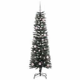 Berkfield Home Elegant Artificial Christmas Tree with 150 LEDs Green 43 x 43 x 150 cm - thumbnail 1