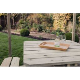Churnet Valley Garden Furniture Ltd Square Table Sits 8, Wooden Furniture - Minimal Assembly Required in Brown - thumbnail 4