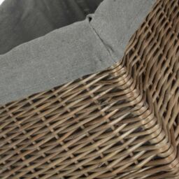 Red Hamper Antique Wash Grey Cotton Grey Lined Willow Storage Baskets - Size: Medium - thumbnail 3